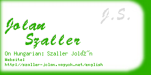 jolan szaller business card